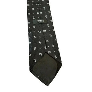 Boss Hugo Boss Men’s Tie Made In Italy Silk Black And White 4”X 59” New